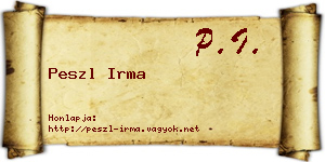 Peszl Irma névjegykártya